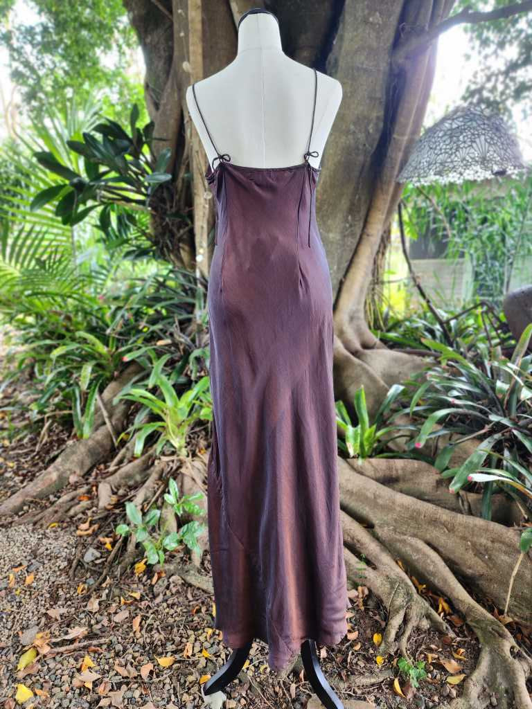 Marilyn Silk Satin Slip Long Copper