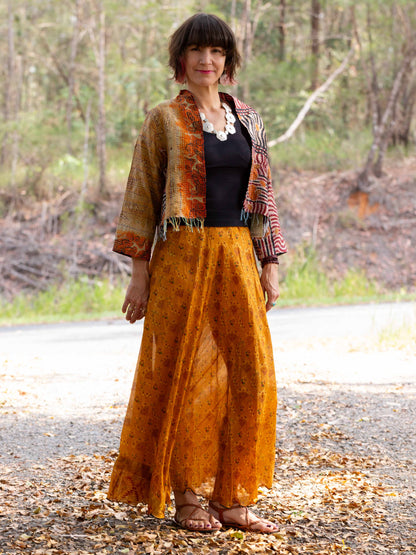 Silk Circle Skirt 'Aztec Gold"