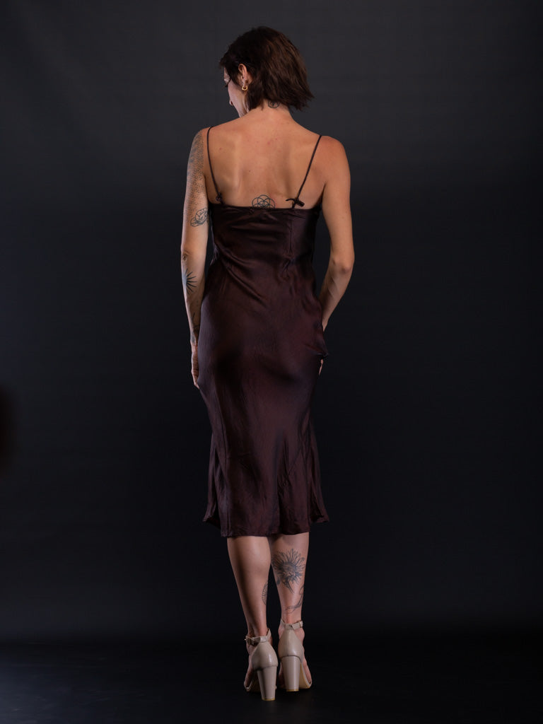 Marilyn Silk Satin Slip Long Copper