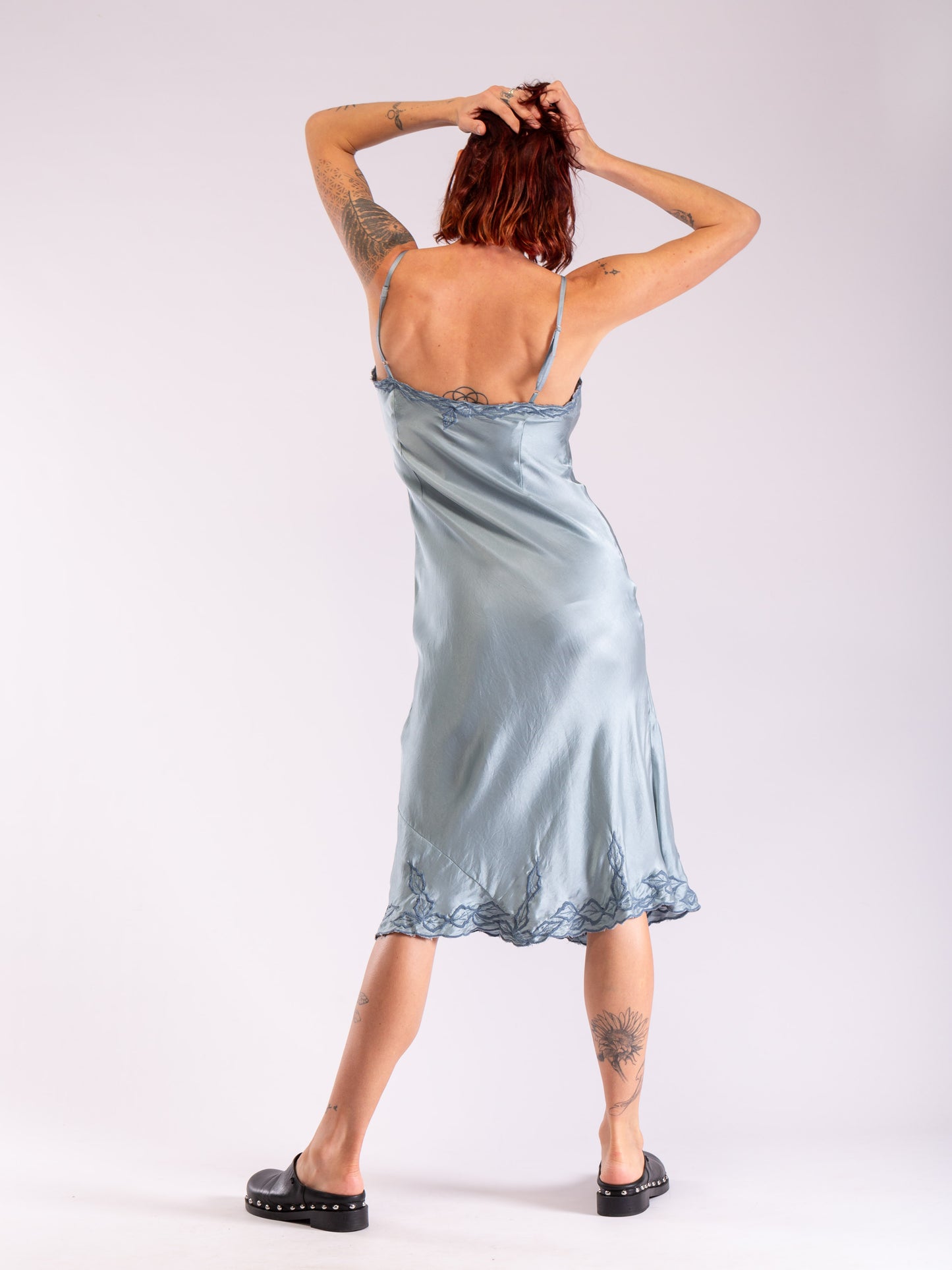 Marilyn Luxe Silk Satin Slip Dove Long