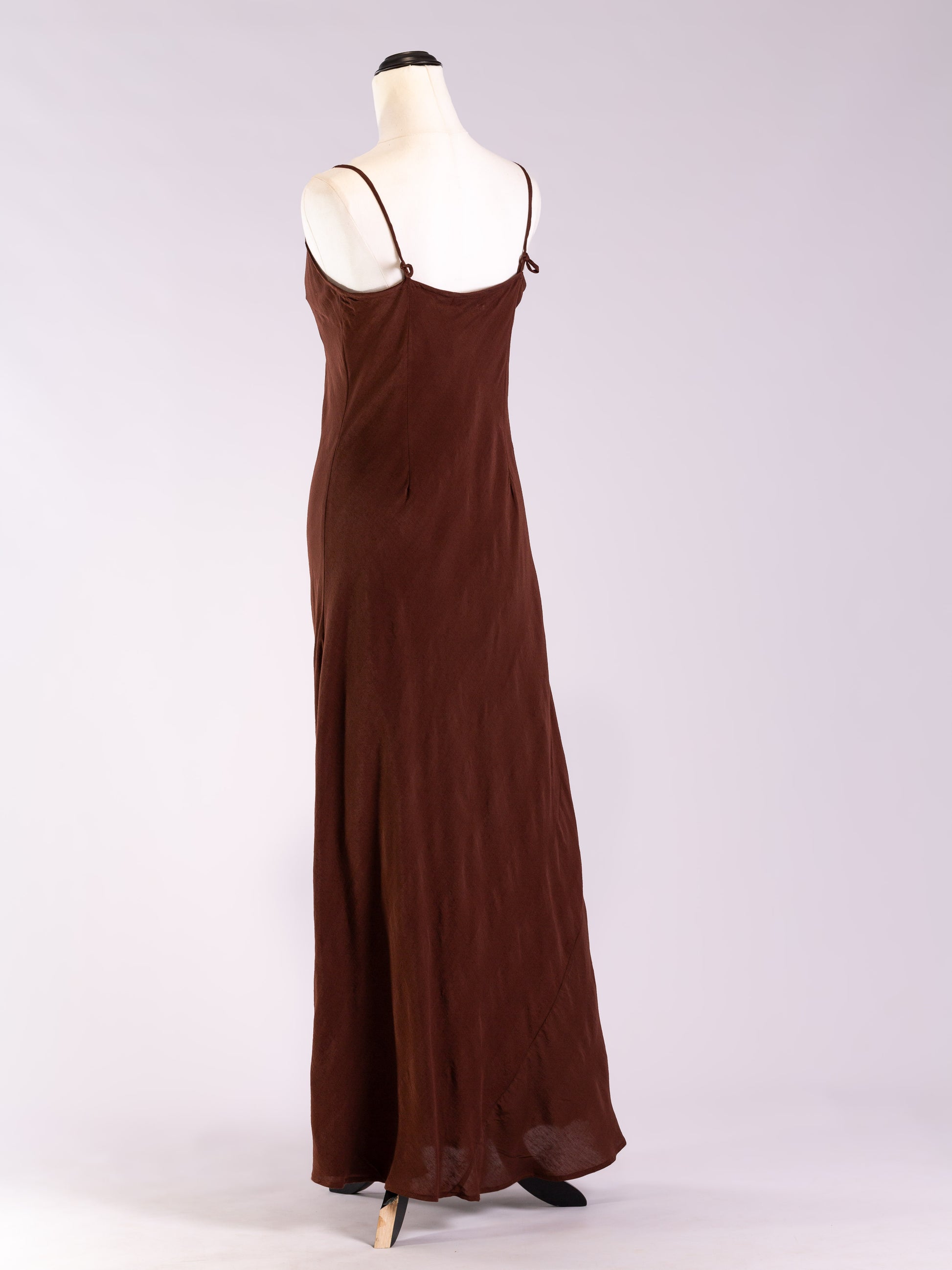 chocolate brown maxi slip dress