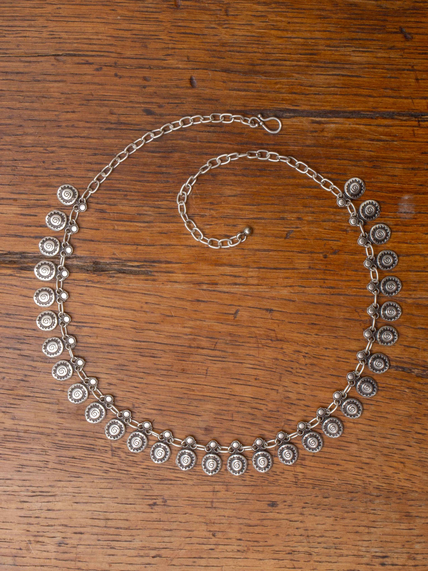 Spiral Sun Silver Necklace