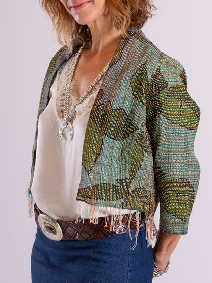 Boho Silk Chic Jacket. Tropic Jungle  Size 10