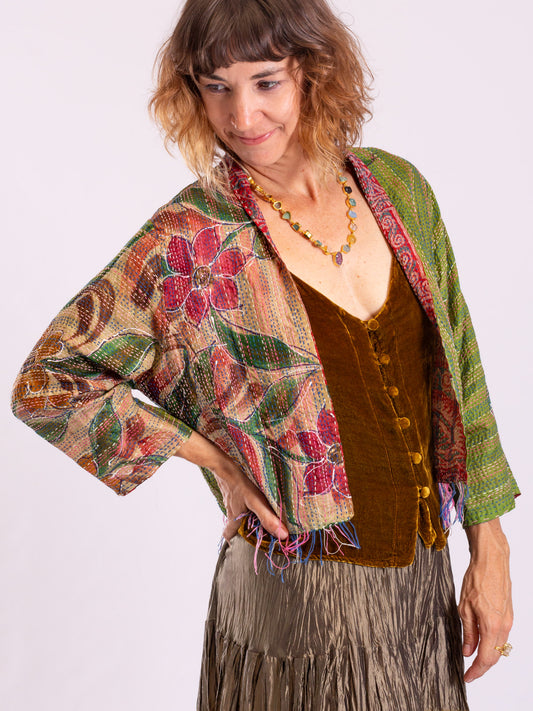 Boho Chic Jacket. Beatnik Botanical. Size 12