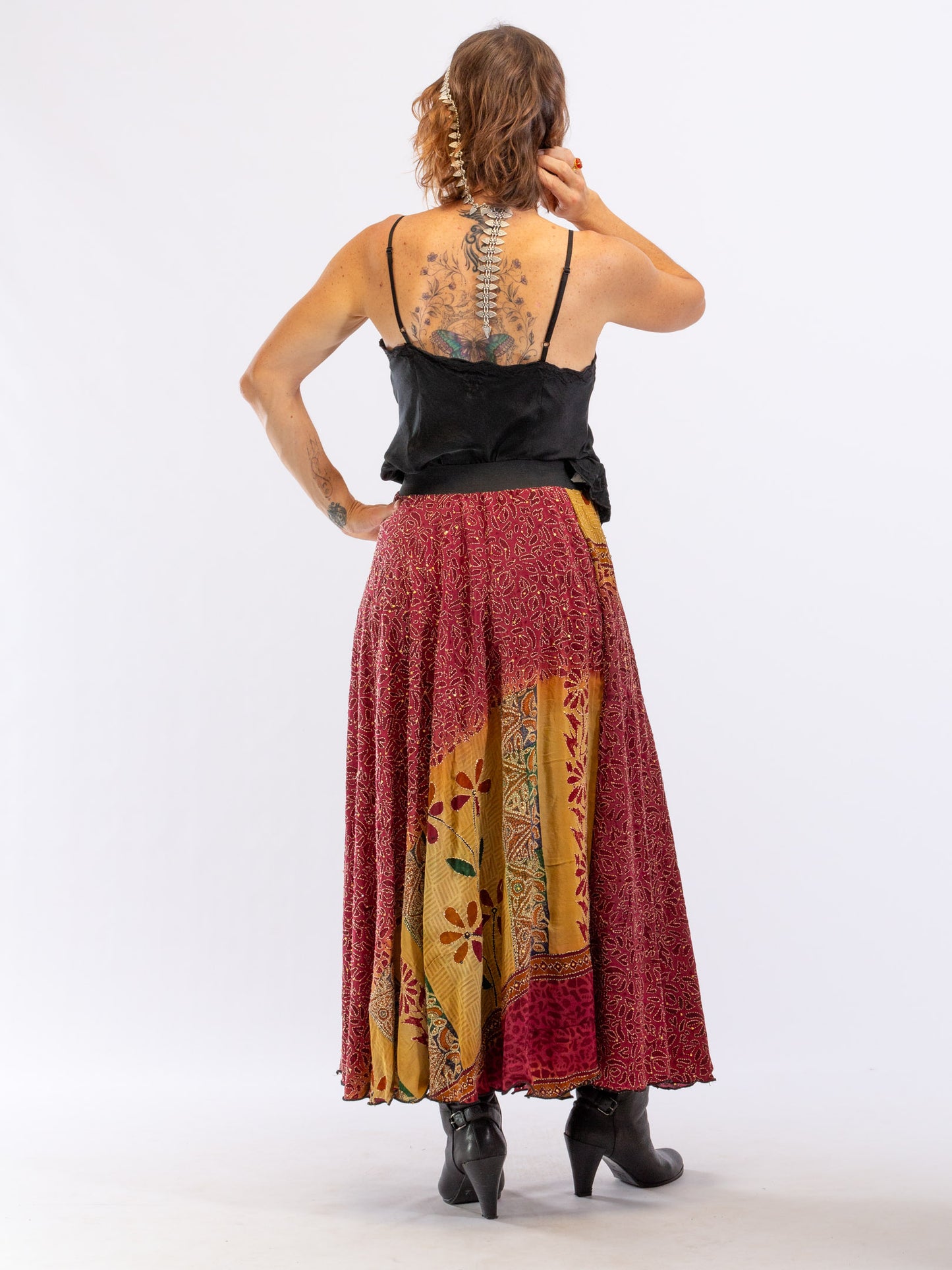 Vintners Bloom Sacred Stitch Silk Skirt