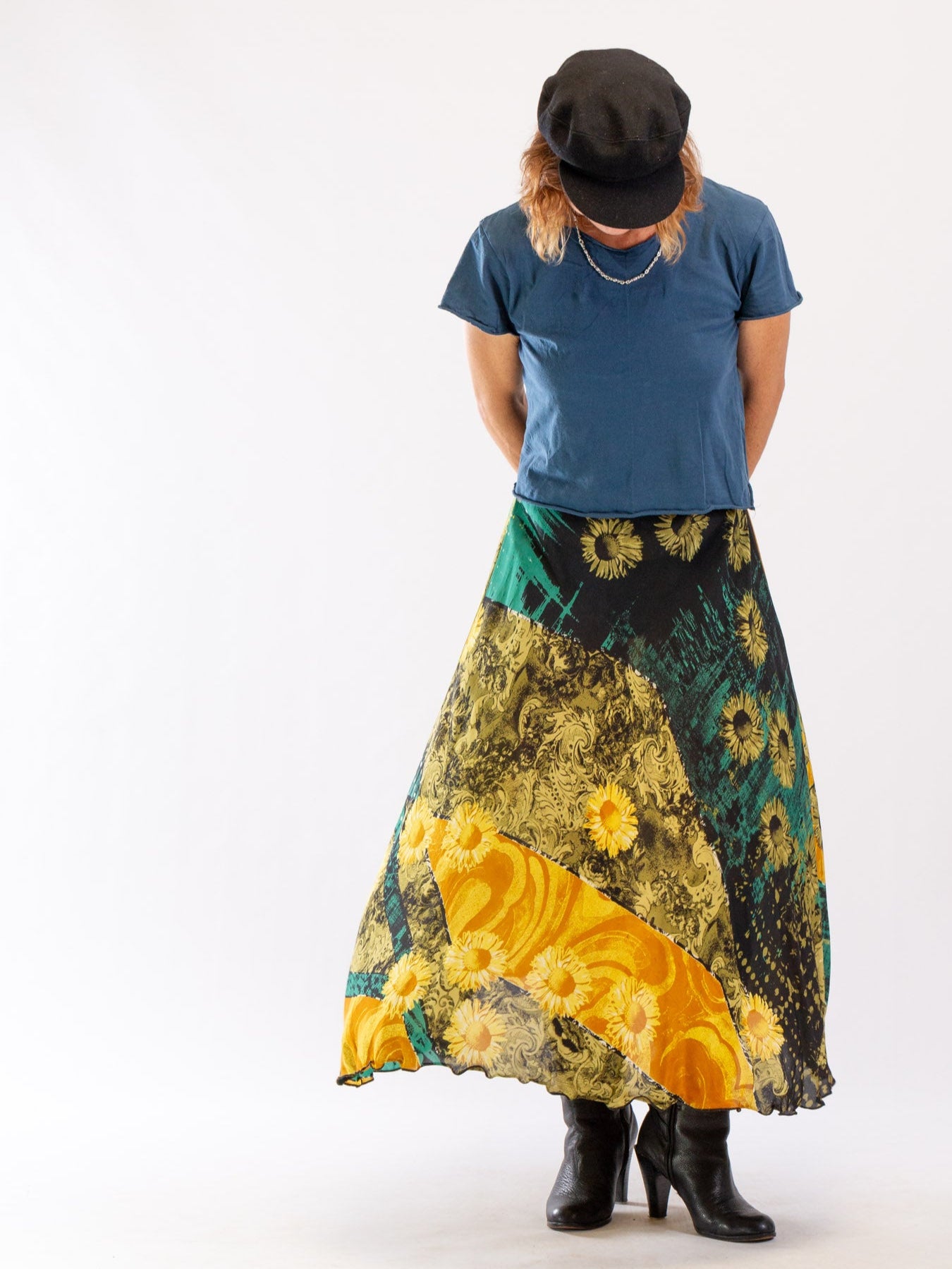 Silk Circle Skirt 'Sunflowers'