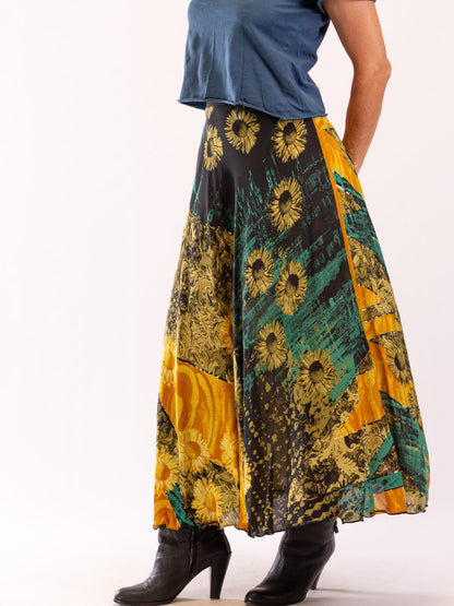 Silk Circle Skirt 'Sunflowers'