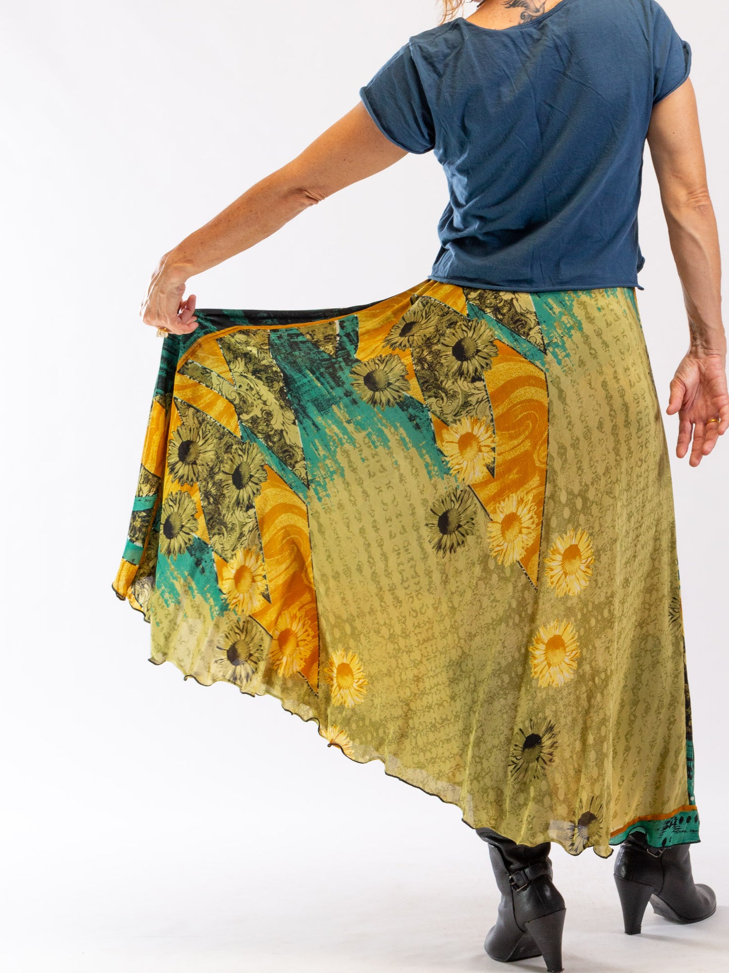 Silk Circle Skirt 'Sunflowers'