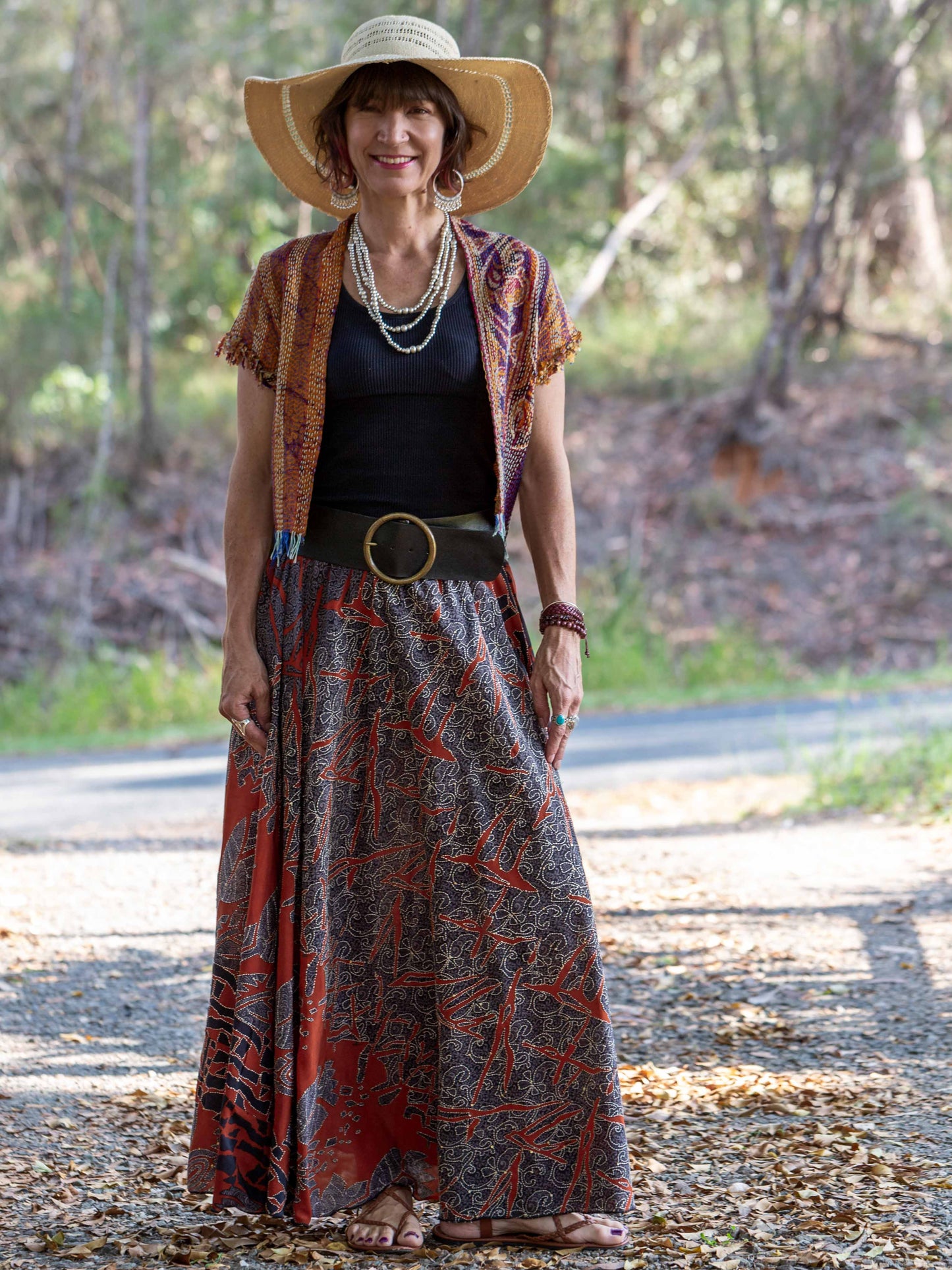 Silk Circle Skirt "Desert Fyre"