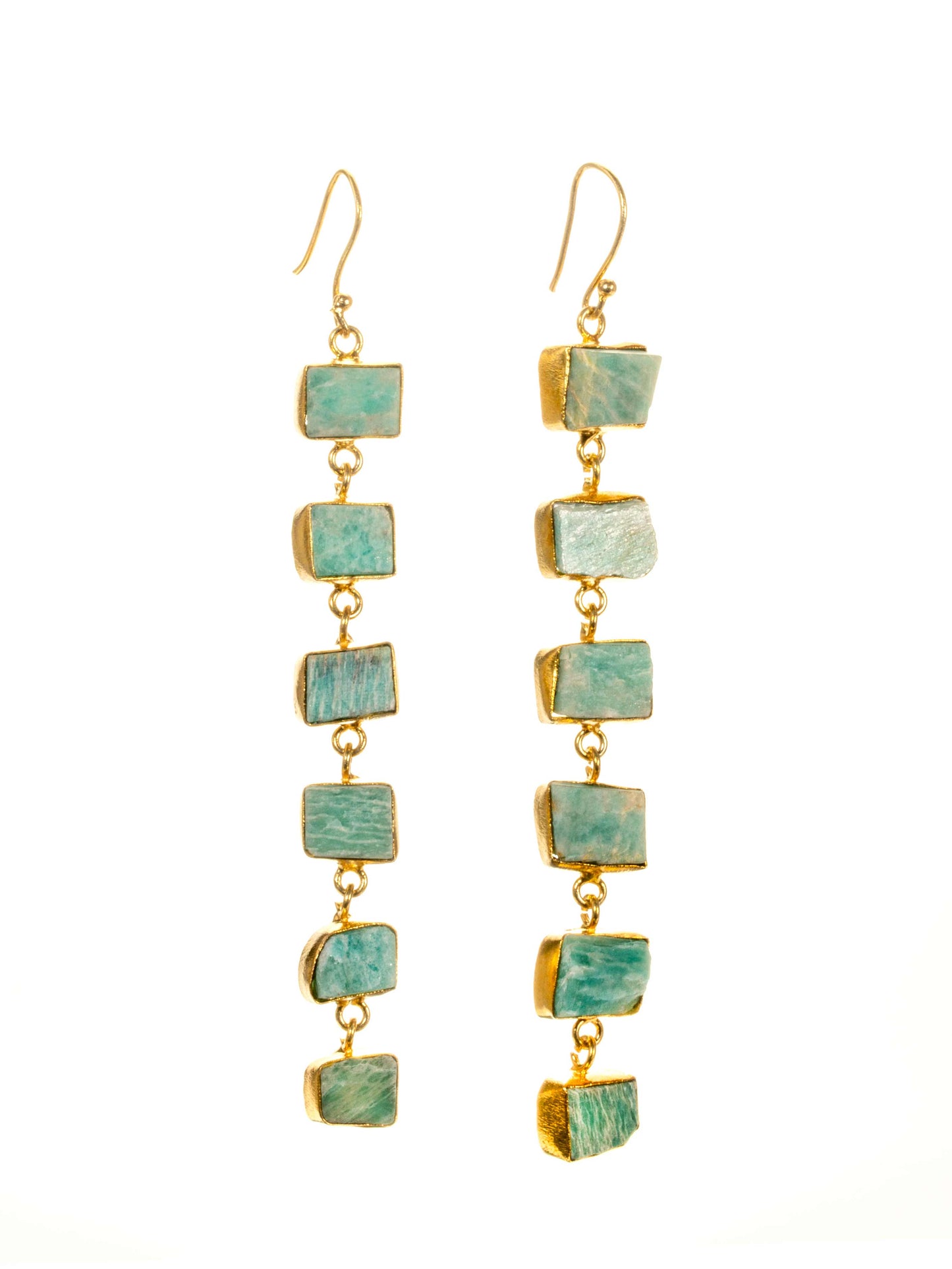 Gold Luxe earrings - a stunning and glamorous six drop stone