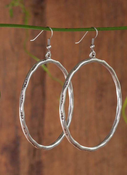 Large beaten metal hoops - simple yet bold 