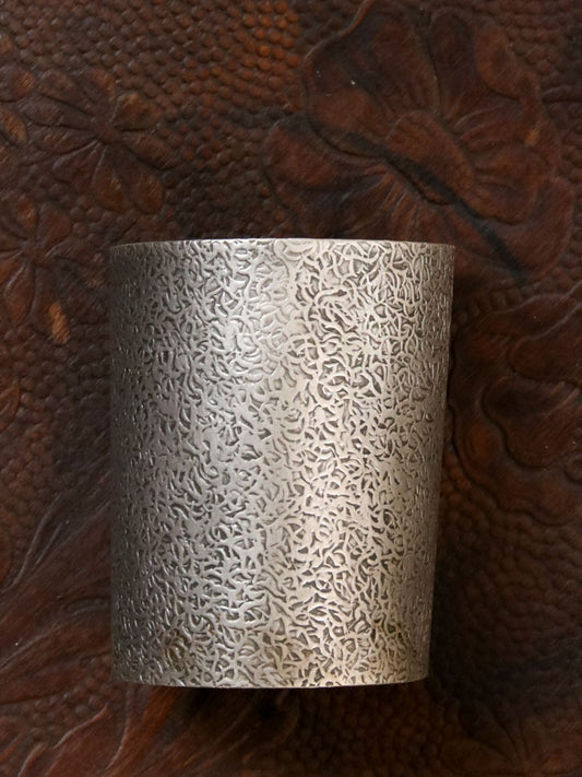 Wide silver embossed cuff