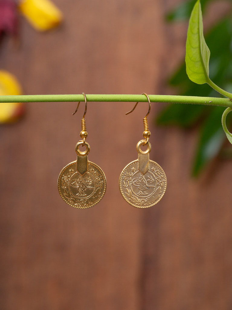 Gold plated Turkish Earring with coin detail